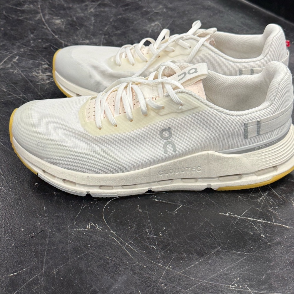 On Running Men's White and Yellow Sneakers